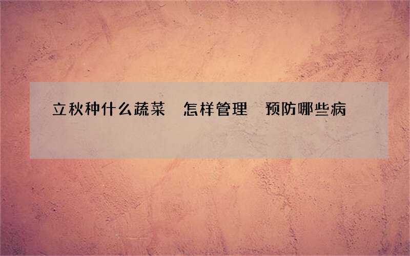 立秋种什么蔬菜 怎样管理 预防哪些病